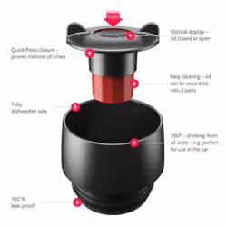 EMSA TRAVEL MUG Grande Tasse Noir, Acier inoxydable 1 pièce(s)