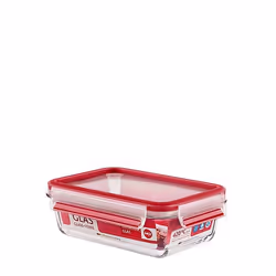 EMSA Clip & Close Glas, Boîte, Rectangulaire, 0,7 L, Rouge, Transparent, Polypropylène (PP), Élastomère thermoplastique ( ...