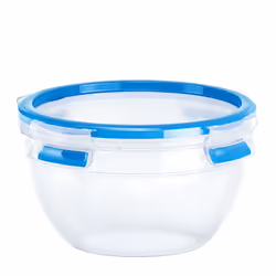EMSA Clip & Close, Boîte, Rond, 1,1 L, Bleu, Blanc, Polypropylène (PP), Élastomère thermoplastique (TPE), 100 mm