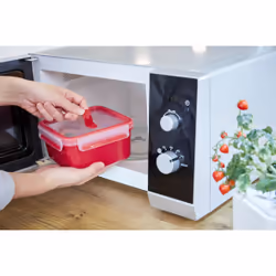 EMSA CLIP & MICRO Carré Boîte 1,3 L Rouge, Transparent 1 pièce(s)