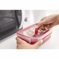EMSA CLIP & MICRO Carré Boîte 1,3 L Rouge, Transparent 1 pièce(s)