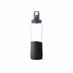 EMSA KW DRINK2GO N3100100, 700 ml, Utilisation quotidienne, Noir, Transparent, Verre, Bouchon à vis, Polypropylène (PP)