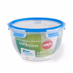 EMSA CLIP & CLOSE N1011400 boîte hermétique alimentaire Rond contenant 2,6 L Bleu, Transparent 1 pièce(s)