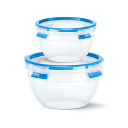 EMSA CLIP & CLOSE N1011600 boîte hermétique alimentaire Rond contenant 2,6 L Bleu, Transparent 2 pièce(s)