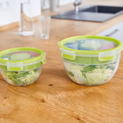 EMSA CLIP & GO Salad box XL Rond Boîte 2,6 L Vert, Transparent 3 pièce(s) - Vue supplémentaire 4