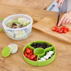 EMSA CLIP & GO Salad box XL Rond Boîte 2,6 L Vert, Transparent 3 pièce(s) - Vue supplémentaire 6