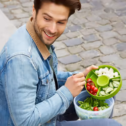 EMSA CLIP & GO Salad box XL Rond Boîte 2,6 L Vert, Transparent 3 pièce(s) - Vue supplémentaire 7