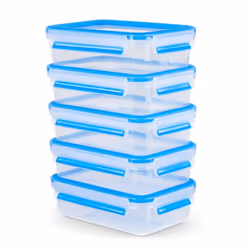 EMSA Clip & Close, Régler, Rectangulaire, 0,8 L, Bleu, Transparent, Polypropylène (PP), Élastomère thermoplastique (TPE), All ...