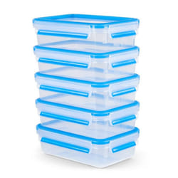 EMSA Clip & Close Rectangulaire Régler 0,8 L Bleu, Transparent 5 pièce(s)