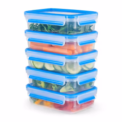 EMSA Clip & Close Rectangulaire Régler 0,8 L Bleu, Transparent 5 pièce(s)