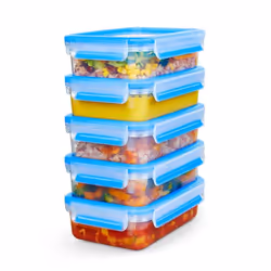 EMSA Clip & Close Rectangulaire Régler 0,8 L Bleu, Transparent 5 pièce(s)