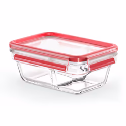 EMSA CLIP &amp; CLOSE N1040700, Boîte, Rectangulaire, 0,8 L, Transparent, Verre, 420 °C