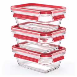 EMSA CLIP &amp; CLOSE N1051100, Régler, Rectangulaire, Bleu, Transparent, Verre, 420 °C, -40 - 420 °C