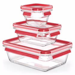 EMSA CLIP &amp; CLOSE N1050800, Régler, Autres, Rouge, Transparent, Verre, 420 °C, -40 - 420 °C