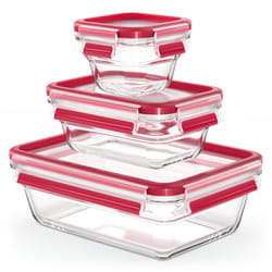 EMSA CLIP & CLOSE N1050800 boîte hermétique alimentaire Autres Régler Rouge, Transparent 3 pièce(s)