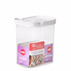 EMSA Optima Rectangulaire contenant 1,6 L Transparent, Blanc 1 pièce(s)
