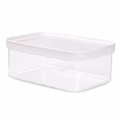 EMSA Optima, contenant, Rectangulaire, 2 L, Transparent, Blanc, méthacrylate de méthyle styrène (MS), Élastomère thermoplasti ...
