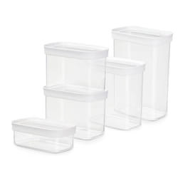 EMSA N1142800 boîte hermétique alimentaire Rectangulaire 2,2 L Transparent, Blanc 5 pièce(s)