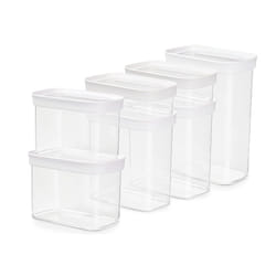 EMSA N1142900 boîte hermétique alimentaire Rectangulaire 2,2 L Transparent, Blanc 7 pièce(s)
