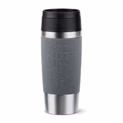 EMSA Travel Mug Classic , Gris, Acier inoxydable, Silicone, Acier inoxydable, Polypropylène (PP), 36 ml, 8,3 cm, 200 mm