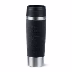 EMSA Travel Mug Classic N2022000, Noir, Acier inoxydable, Silicone, Acier inoxydable, Polypropylène (PP), 4 h, 8 h