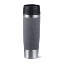 EMSA Travel Mug Classic Grande, Gris, Acier inoxydable, Silicone, Acier inoxydable, Polypropylène (PP), 500 ml, 8,3 cm, 240 m ...