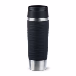 EMSA Travel Mug Waves Grande, Noir, Acier inoxydable, Silicone, Acier inoxydable, Polypropylène (PP), 500 ml, 8,3 cm, 240 mm