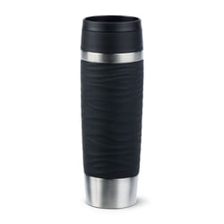 EMSA Travel Mug Waves Grande 500 ml Noir, Acier inoxydable