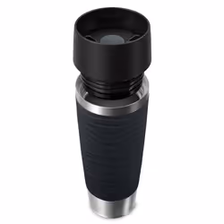 EMSA Travel Mug Waves Grande 500 ml Noir, Acier inoxydable
