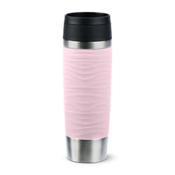 EMSA Travel Mug Waves Grande 500 ml Rose, Acier inoxydable