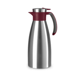 EMSA Soft Grip Théière simple 1500 ml Bourgogne, Acier inoxydable