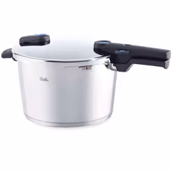 Fissler Vitaquick, 8 L, Vitrocéramique, Gaz, Halogène, Induction, Plaque étanche, Noir, Acier inoxydable, 26 cm, Acier inoxyd ...