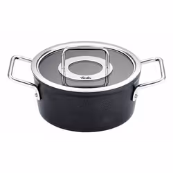 Fissler Adamant, 4,9 L, Noir, Acier inoxydable, Aluminium, Acier inoxydable, Acier inoxydable, Transparent