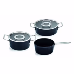 Fissler Adamant, Ensemble mixte, Anthracite, Acier inoxydable, Aluminium, Acier inoxydable, Verre, Vitrocéramique, Electrique ...