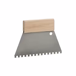 Spatule à dents en métal, manche en bois Largeur : 180 mm Denté 6 mm