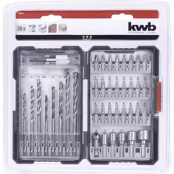 Informations techniques Quantités (LOV – uniqmt pour titre) : 39 pièces JEU DE FORETS POUR EMBOUTS 39 PCS EN L-BOX SET de for ...