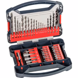 Informations techniques Propulseur : 1/4" (6.3 mm) Quantités (LOV – uniqmt pour titre) : 41 pièces Set d'embouts Dans une mal ...