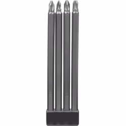kwb Set d´embouts INDUSTRIAL STEEL, 1/4", extra longs, 4 pièces, 4 pièce(s), Phillips, Cruciforme, PH 2, PZ 1, PZ 2, PZ 3, 15 ...
