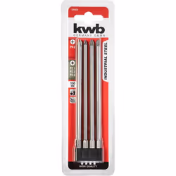 kwb Set d´embouts INDUSTRIAL STEEL, 1/4", extra longs, 4 pièces