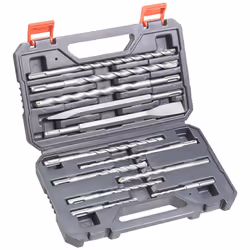 Informations techniques Mandrin porte-outil (perceuse) : SDS-Plus Quantités (LOV – uniqmt pour titre) : 12 pièces SET burin p ...
