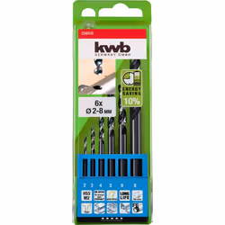 kwb 258806, Perceuse, Ensemble de forets, Rotation vers la droite, Acier, 130°, Tige cylindrique