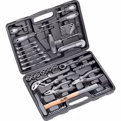 Informations techniques Quantités (LOV – uniqmt pour titre) : 63 pièces Mallette à outils, 63 pièces Le modèle 63 pièces La m ...