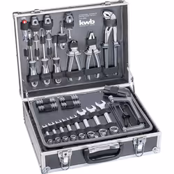 description Le 199 pcs La mallette à outils offre une large gamme d'outils. Ideal comme équipement de base d'atelier dans un  ...