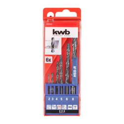 KWB - 423140 hss Jeu de forets pour le métal 6 pièces 2 mm, 3 mm, 4 mm, 5 mm, 6 mm, 8 mm din 338 tige cylindrique 1 pc(s) R967731