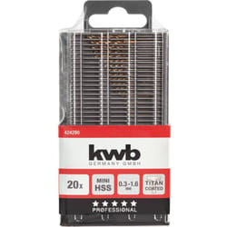 KWB - 424290 Titane hss Jeu de forets pour le métal 20 pièces M2 din 338 tige cylindrique 1 pc(s)