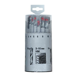 KWB - 429690 hss Jeu de forets pour le métal 18 pièces 3 mm, 4 mm, 5 mm, 6 mm, 8 mm, 10 mm din 338 tige cylindrique 18 pc