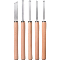 KWB - Einhell Ciseaux à bois (5 pièces: 1 bédane, 1 gouge à profiler, 1 ciseau à racler, 1 gouge à dégrossir et 1 grain d'orge)