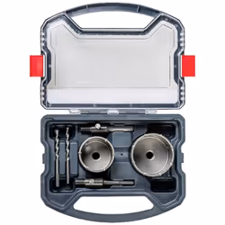 Informations techniques Diamètre de perçage : 68 mm, 82 mm Longueur de travail : 50 mm Mandrin porte-outil (perceuse) : SDS-P ...