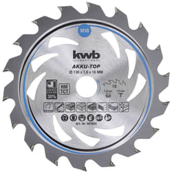 KWB - 581854 Lame de scie circulaire au carbure 130 x 16 x 1.0 mm Nombre de dents: 18 1 pc(s)