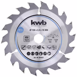 kwb 581857 Lame de scie circulaire au carbure 130 x 16 mm 1 pc(s)